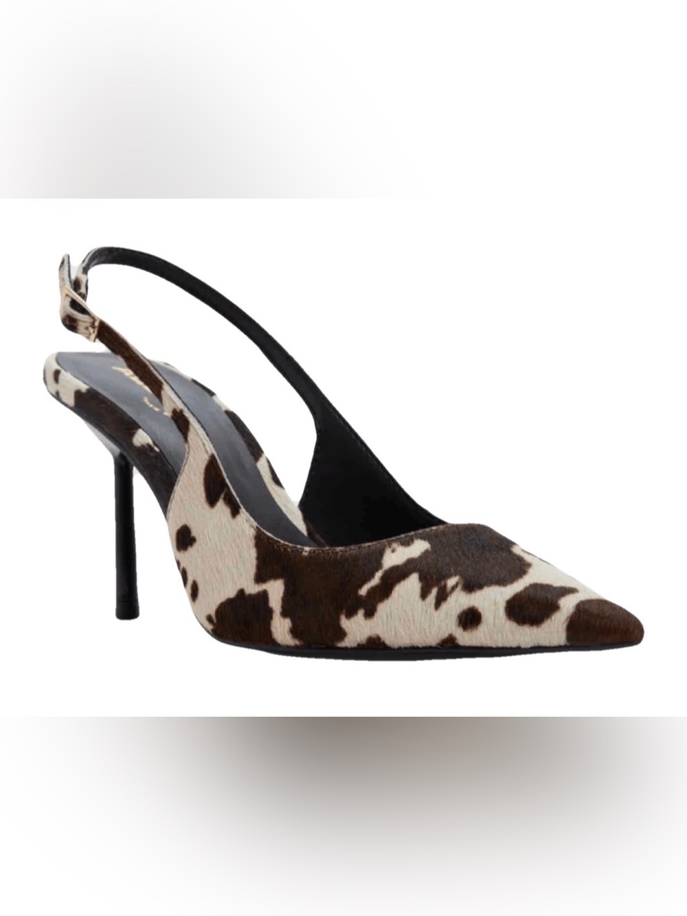 Aldo Cowhide Print Pointed Slingback Pump - Brown & Cream